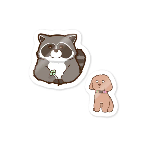 Araiguma &Inu Sticker