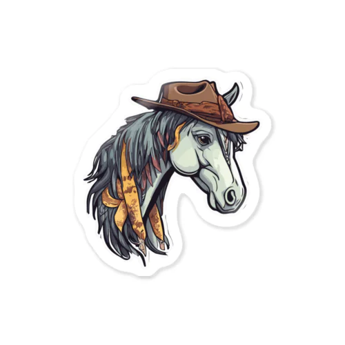 Hat Horse Sticker