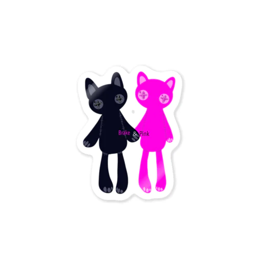 推しペアCATDOLL（black＆pink） Sticker