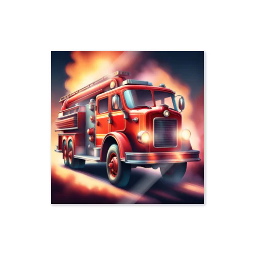 レトロタンク消防車　 Sticker