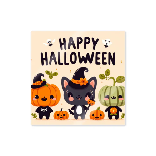 Happy Halloween かわいいハローウィーンキャラクター Sticker