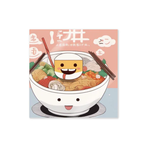 ラーメンと豆腐折り紙風 Sticker