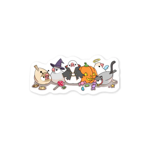 ハロウィンの文鳥たち Sticker