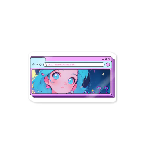 neon city girl Sticker