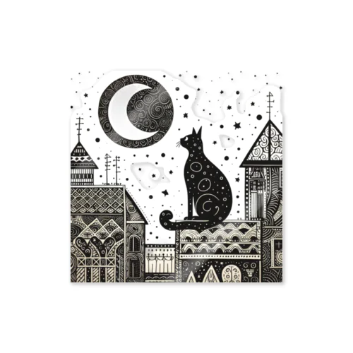 月と猫 Sticker