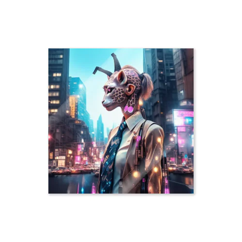 Cyberpunk giraffe Sticker