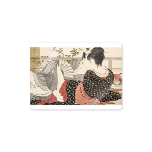 喜多川歌麿『歌満くら』　春画アートグッズ Sticker