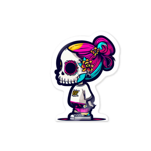#108 skull Sticker