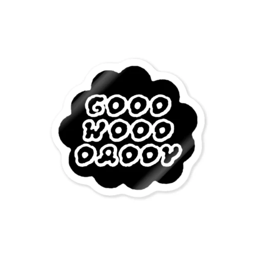 GoodWoodDaddy　モノクロ　テキスト ステッカー