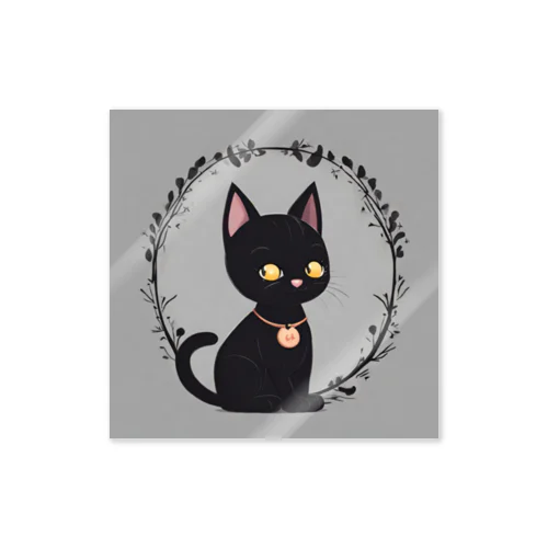 かわいい黒猫 Sticker