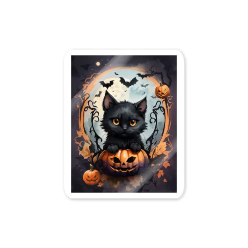 Halloween Black Cat ステッカー