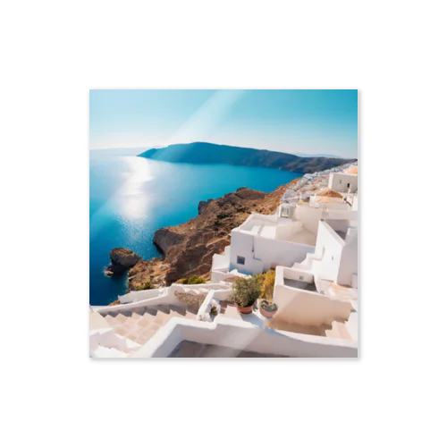 ギリシャ・エーゲ海の素敵な風景 ステッカー