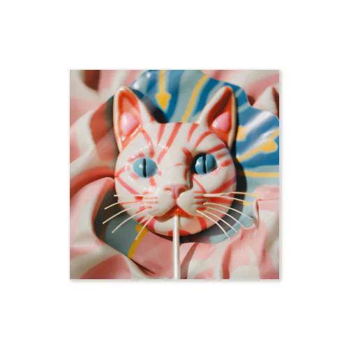 猫のカラフルロリポップ Sticker