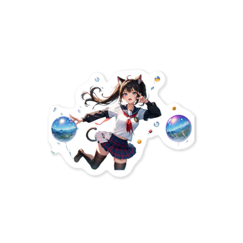 猫耳女の子 Sticker