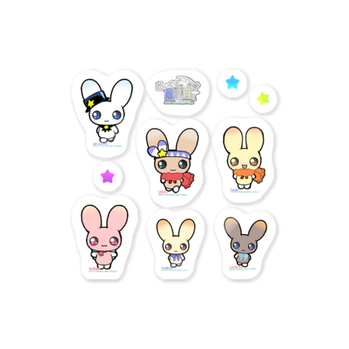 ぬいうさミニシール２ Sticker