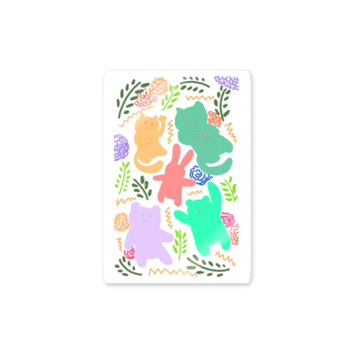 ボタニカルアニマル(グリーン) Sticker