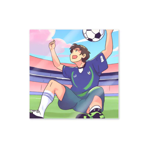 ワールドカップ優勝を夢見るサッカー少年 Sticker