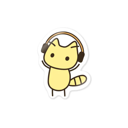 ヘッドホンといぬ / DOG with headphones Sticker