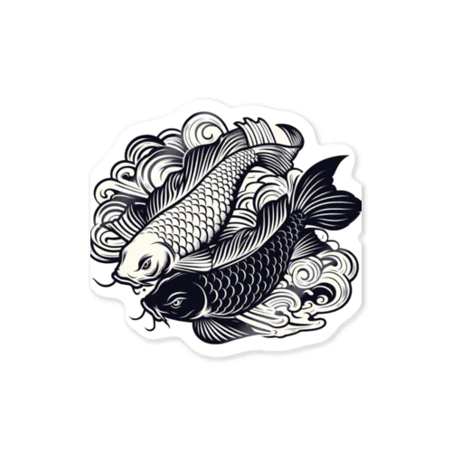 二匹の鯉 Sticker