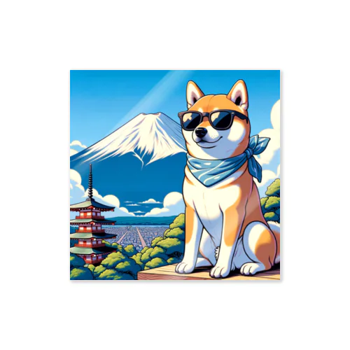 サングラス犬　【銀次郎】 Sticker