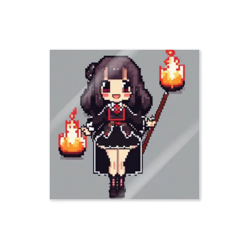 ドット絵のファイヤー娘 ステッカー