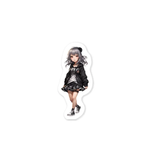 ちびキャラ少女（Silver hair） Sticker