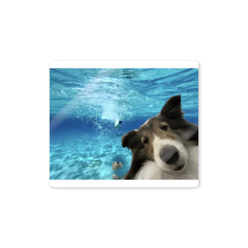 inurobotの犬in海 Sticker