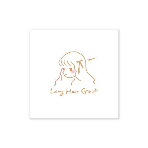 long hair girl ステッカー