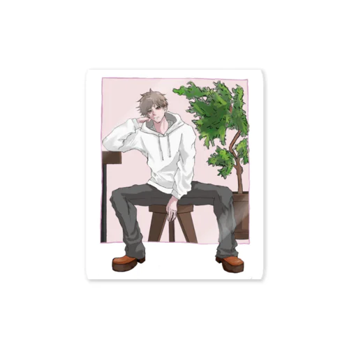 微睡む男子　慎 Sticker