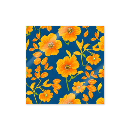 FLOWER blue×orange Sticker