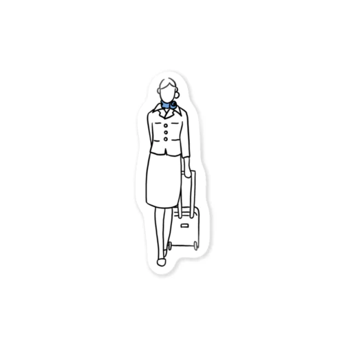 cabin crew blue Sticker