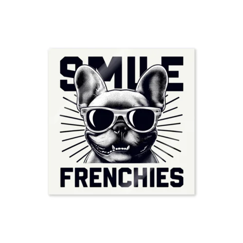 サングラス犬【フレンチブル】（wearing-sunglass French bull） Sticker