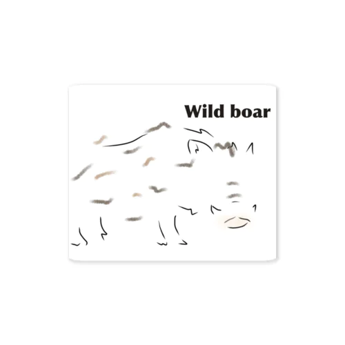 Wild boar イノシシ！ ステッカー