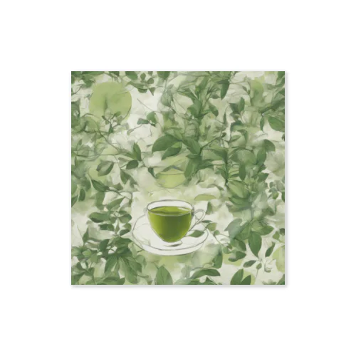 グリーンティーのアート　green tea art ステッカー