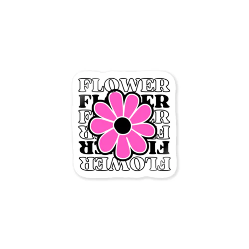 pink flower  ステッカー