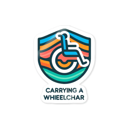 CARRYING A WHEELCHAR1 Sticker