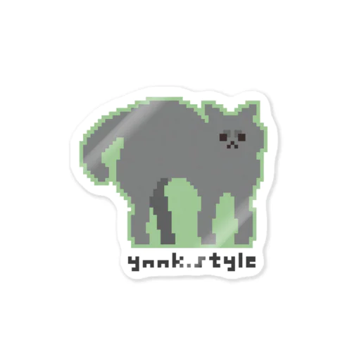 ブルーねこステッカー（やんのか） Sticker
