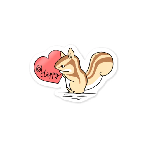 Happyハートのシマリス Sticker