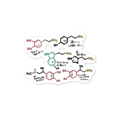 うるさいモノアミン一族 ステッカー