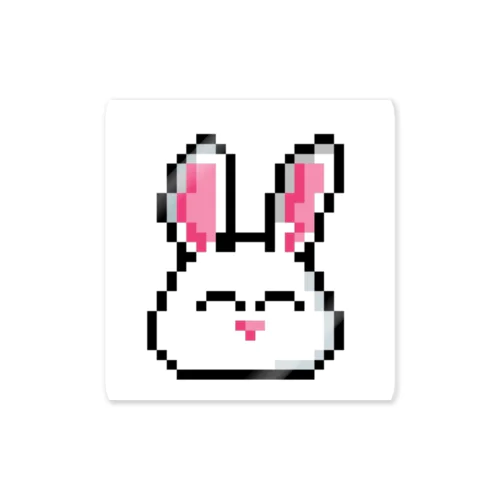 Super cute bunny kawaii face in pixel art!  ステッカー