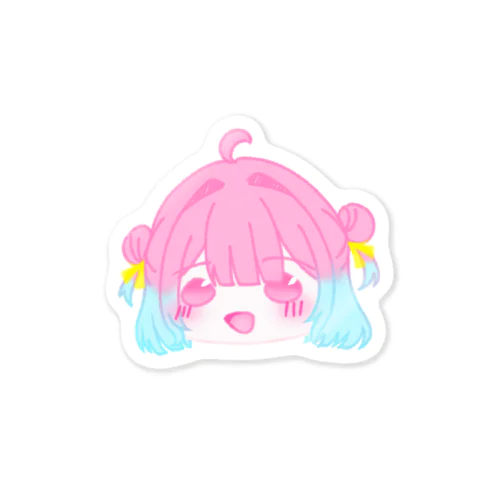 ぴんくとみずいろグラデガール Sticker