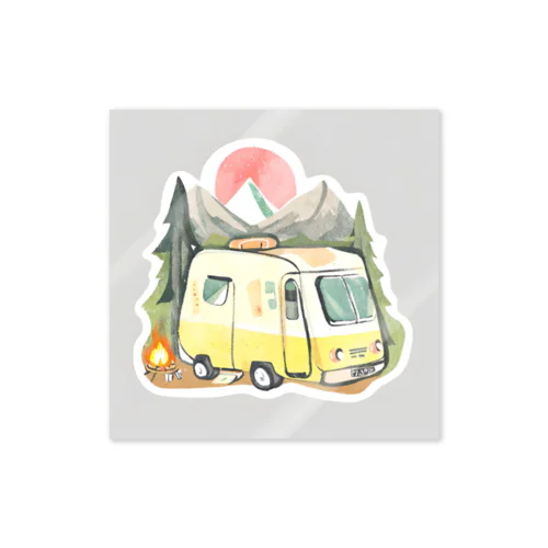 おしゃれキャンプイラスト Sticker