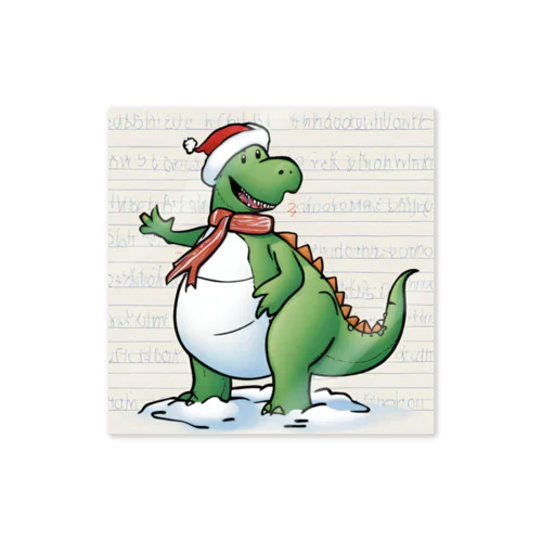 恐竜のクリスマス ステッカー