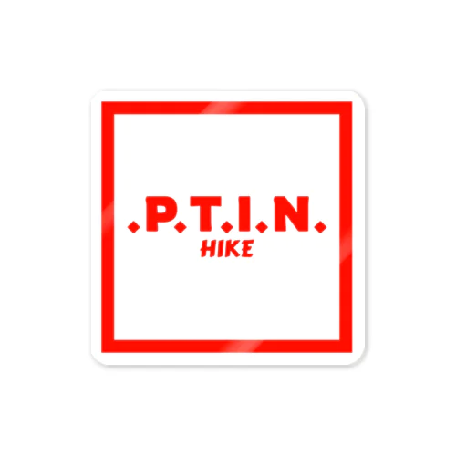 .P.T.I.N. HIKE - ACCESSORY  "SQUARE RED LOGO"  ステッカー