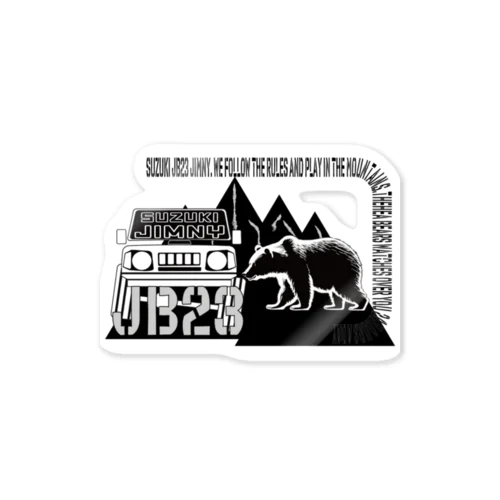 JIMNY JB23　山と熊 Sticker