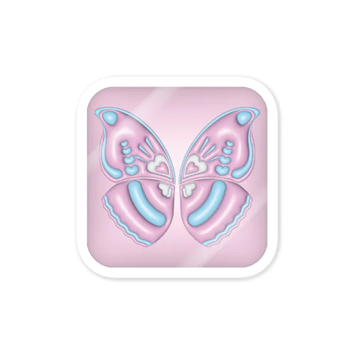 PUKUPUKU　BUTTERFRY PINK Sticker