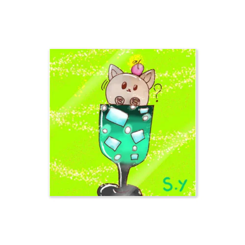 みぃちゃん on the melon soda Sticker