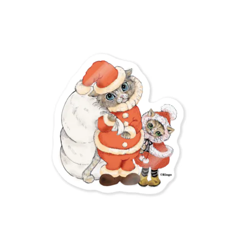兄妹サンタにゃんこ(クリスマス限定） Sticker