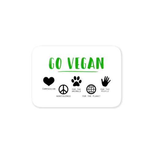 GO VEGAN - ステッカー Sticker