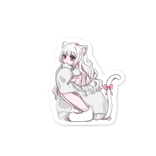 しろねこちゃん すてっかー Sticker